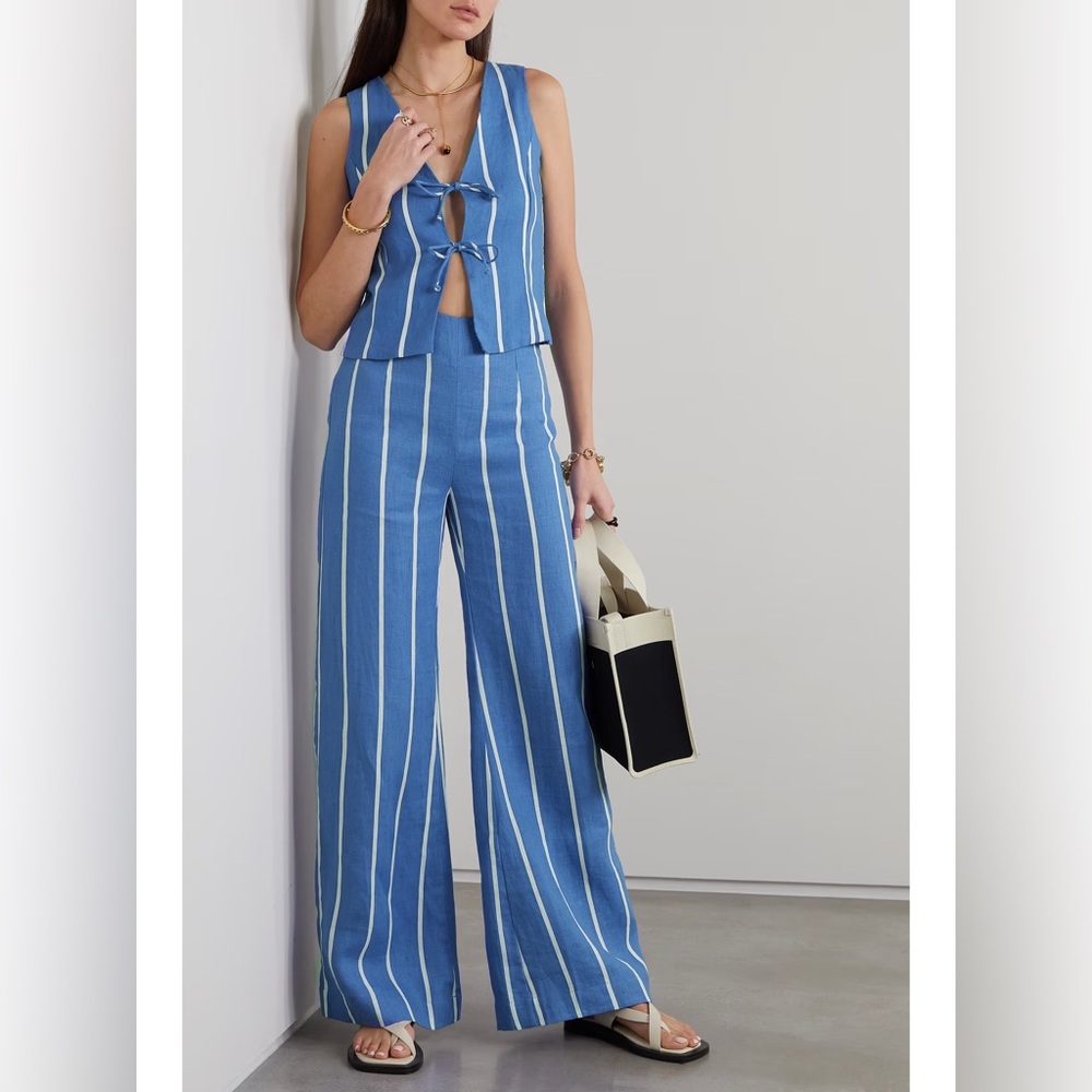 Faithfull the Brand Stripe Linen Pant XS